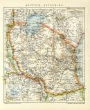Deutsch - Ostafrika historische Landkarte Lithographie ca. 1905