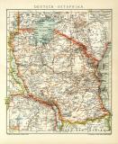 Deutsch - Ostafrika historische Landkarte Lithographie ca. 1909