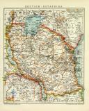 Deutsch - Ostafrika historische Landkarte Lithographie ca. 1912