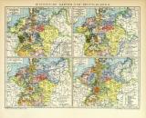 Historische Karten II. Deutschland Lithographie 1907...