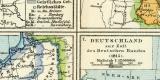 Historische Karten II. Deutschland Lithographie 1907...