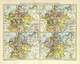 Historische Karten II. Deutschland Lithographie 1911...