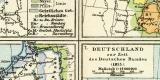 Historische Karten von Deutschland II. historische Landkarte Lithographie ca. 1911