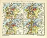 Historische Karten II. Deutschland Lithographie 1912...