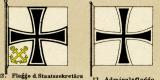 Flaggen des Deutschen Reichs historische Bildtafel Chromolithographie ca. 1901
