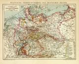 Deutsches Reich Politische Karte Lithographie 1905...