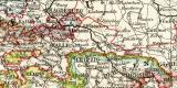 Politische Übersichtskarte des Deutschen Reiches historische Landkarte Lithographie ca. 1906