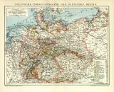 Deutsches Reich Politische Karte Lithographie 1911...