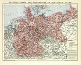 Übersichtskarte der Eisenbahnen im Deutschen Reiche historische Landkarte Lithographie ca. 1906