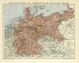 Eisenbahnen Deutsches Reich Karte Lithographie 1909...