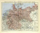 Eisenbahnen Deutsches Reich Karte Lithographie 1912...
