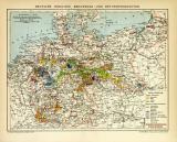 Karte der Industrie der Bergwerks- und Hüttenproduktion des Deutschen Reiches historische Landkarte Lithographie ca. 1905