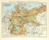 Landwirtschaft Deutsches Reich Karte Lithographie 1901...