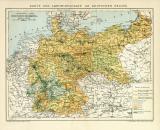 Landwirtschaft Deutsches Reich Karte Lithographie 1904...