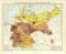 Karte der Bevölkerungsdichtigkeit im Deutschen Reiche 1900 historische Landkarte Lithographie ca. 1901