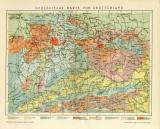 Deutschland geologische Karte Lithographie 1904 Original...