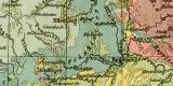 Deutschland geologische Karte Lithographie 1907 Original...
