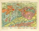 Geologische Karte von Deutschland historische Landkarte Lithographie ca. 1907