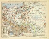 Militärdislokation im Deutschen Reiche Östliche Grenze historische Militärkarte Lithographie ca. 1901