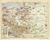 Militärdislokation im Deutschen Reiche Östliche Grenze historische Militärkarte Lithographie ca. 1904