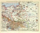Militärdislokation im Deutschen Reiche Östliche Grenze historische Militärkarte Lithographie ca. 1910