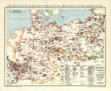 Militärdislokation im Deutschen Reiche und in den Grenzgebieten seiner Nachbarstaaten historische Militärkarte Lithographie ca. 1905