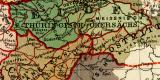Karte der Deutschen Mundarten historische Landkarte Lithographie ca. 1905