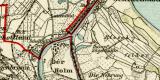 Danzig mit Neufahrwasser und Weichselmünde historischer Stadtplan Karte Lithographie ca. 1908