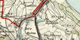 Danzig mit Neufahrwasser und Weichselmünde historischer Stadtplan Karte Lithographie ca. 1911