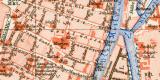 Danzig historischer Stadtplan Karte Lithographie ca. 1901