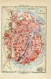 Danzig historischer Stadtplan Karte Lithographie ca. 1911