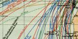 Dampfschifffahrts - Verbindungen des Weltverkehrs im Atlantischen Ozean historische Landkarte Lithographie ca. 1907
