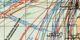 Dampfschifffahrts - Verbindungen des Weltverkehrs im Atlantischen Ozean historische Landkarte Lithographie ca. 1912