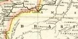 Columbia Venezuela Ecuador Peru Bolivia historische Landkarte Lithographie ca. 1905
