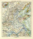 Mittleres Ostchina historische Landkarte Lithographie ca. 1905