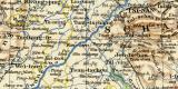 Mittleres Ostchina historische Landkarte Lithographie ca....