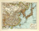 China Korea und Japan historische Landkarte Lithographie...