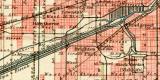 Chicago historischer Stadtplan Karte Lithographie ca. 1905