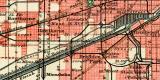 Chicago historischer Stadtplan Karte Lithographie ca. 1909