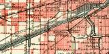 Chicago Stadtplan Lithographie 1910 Original der Zeit