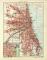Chicago historischer Stadtplan Karte Lithographie ca. 1912