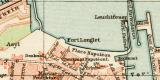 Cherbourg historischer Stadtplan Karte Lithographie ca. 1901