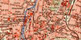 Chemnitz historischer Stadtplan Karte Lithographie ca. 1905