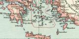 Byzantinisches Reich um das Jahr 1000 n Chr. historische Landkarte Lithographie ca. 1908