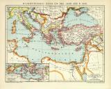 Byzantinisches Reich um 1.000 n Chr. Karte Lithographie...