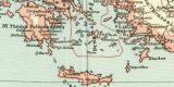 Byzantinisches Reich um das Jahr 1000 n Chr. historische Landkarte Lithographie ca. 1912