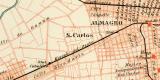Buenos - Aires historischer Stadtplan Karte Lithographie ca. 1900