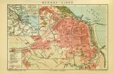 Buenos Aires Stadtplan Lithographie 1904 Original der Zeit