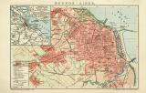 Buenos - Aires historischer Stadtplan Karte Lithographie ca. 1905