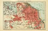 Buenos Aires Stadtplan Lithographie 1910 Original der Zeit
